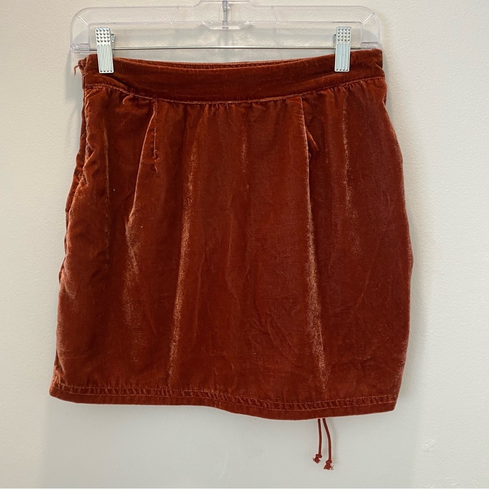 Free People x Revolve Vivienne Velvet Mini Skirt Rust Size 2 - Picture 4 of 7